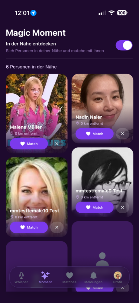 Magic Moments — discover people nearby